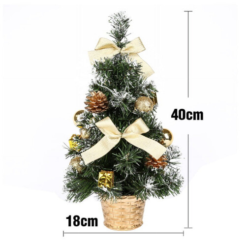 16" Pre-lit Artificial Mini Christmas Tree | Includes Multi-Color LED Lights and Base | Xmas Tree for Tabletop Decorations Green 2