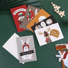 Christmas Card Set 6PCS, Santa Claus Cute Holiday Cards, Indoor Outdoor Decorations - Clearance Deals Today!