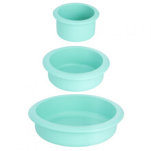Delaman Round Cake Pan, 3 Tier Round Cake Pan Set Silicone Cake Molds Baking Tray Baking Tools for Birthday Wedding Christmas Party
