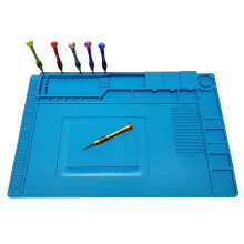 Varmebestandig silikon arbeidsmatte med skrutrekkerholder og magnetiske seksjoner (45 cm x 35 cm)
