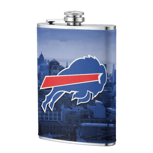 Φιάλη Bills Flagon Hip Flask8oz, από ανοξείδωτο ατσάλι και δέρμα κατάλληλο για τρόφιμα,