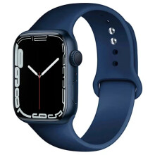 Correa de silicona compatible con Apple Watch de 38-49 mm, para iWatch Series 9/8/7/6/5/4/3/SE/Ultra2, azul oscuro.