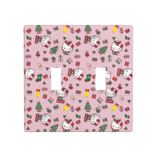 Plaque décorative pour interrupteur mural Hello Kitty de Noël (11,4 x 11,4 cm), en polycarbonate, compatible avec les interrupteurs à bascule