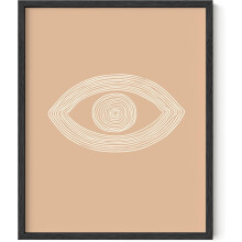 Affiche bohème, art mural neutre - Décoration abstraite bohème, Œil de Sauron pêche (16x20 sans cadre)