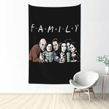 Arazzo da parete della Famiglia Addams, poster artistico decorativo per camera da letto, soggiorno, dormitorio, casa, feste, 60"x40"
