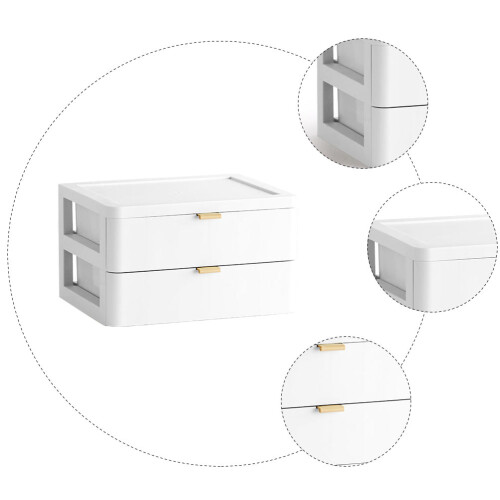 Guangmc Vanity Organizer Compact Storage Drawers - 2 Drawers 2
