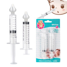 2 Stück Nasensauger für Babys, saugt Rotz und Schleim ab, Babypflege bei Rhinitis, Nadelröhrchenspritze, reinigbar und wiederverwendbar,