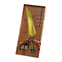 Antique Calligraphy Pen Handcrafted Feather Quill Pen for Gift