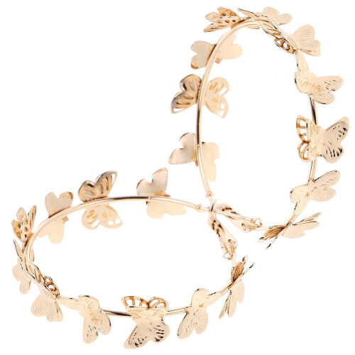 Orecchini a cerchio con farfalla dorata Eease - Decorazione da donna 2