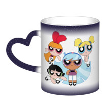 Powerpuff Girls 11 Oz Ceramic Mug, Cute Coffee Cup for Women & Men, Blue, Compatible with Office Home Use, Holiday Gift