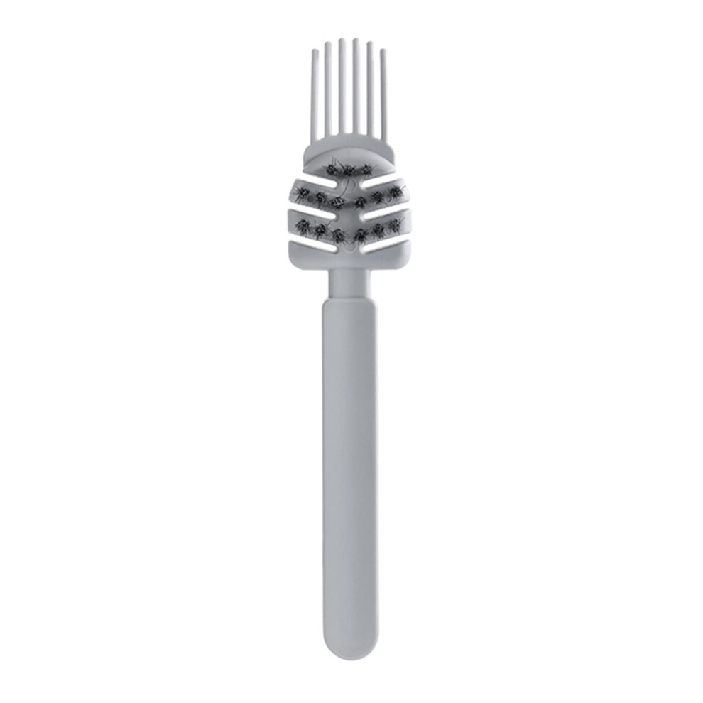 Grey Comb Cleaning Brush With Dense Soft Bristles And Nonslip Grip For Hair Brush Cleaner