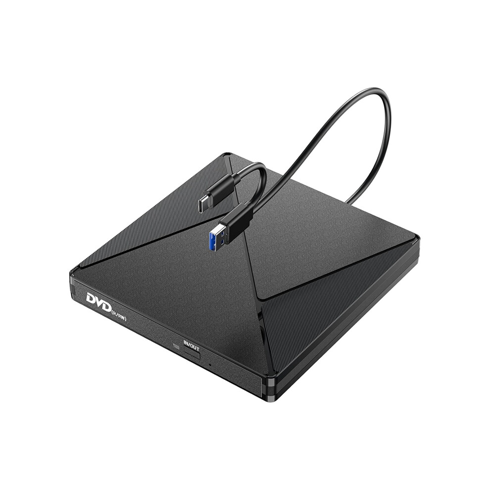 External Cd/Dvd Drive,Portable Dvd Reader Writer Rom Drive,Cd Burner External Disk Drive For Laptop Desktop 9482726531135