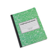 Federra Wide Ruled Notebook, Sewn Binding, Thickened Stitching, Mini Composition Book, Green - Compatible with wide ruled paper