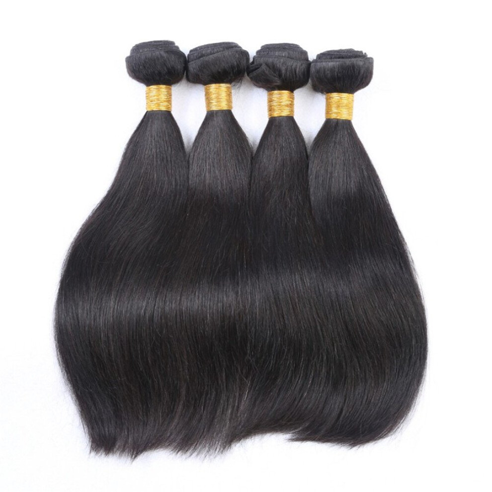 Unisex 24 Inch Brazilian Virgin Silky Straight Human Hair Bundles 7A Unprocessed Weave 3Pcs