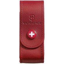 Victorinox Leather Belt Pouch for Swiss Army Pocket Knives, 3.5cm x 10cm, Red