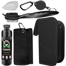 Teenfa 4PCS Golf Club Cleaning Kit - Includes Golf Club Cleaning Brush and Groove Cleaner, Golf Towel, 100ml Spray Bottles Clear Empty and Small Clea