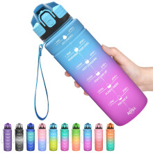 Coolfel Motivational Water Bottle with Time Markings, 1.5l 1l Sports Water Bottle 700ml 500ml Kids Water Bottles, BPA Free Tritan Leakproof Reusable