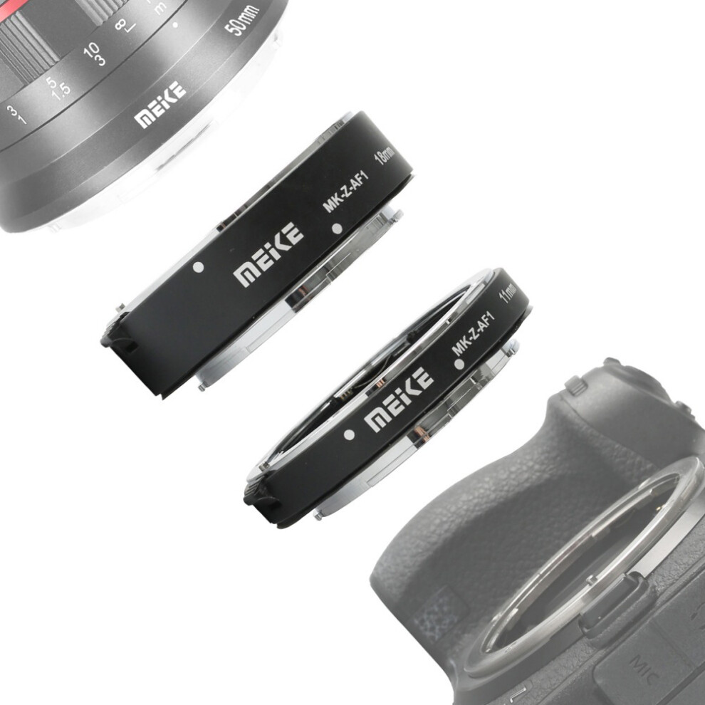 Susuchens Meike Mk-Z-Af1 11Mm 18Mm Auto Focus Macro Extension Tube Ring For Nikon Z6 Z7 Black 9482828923043