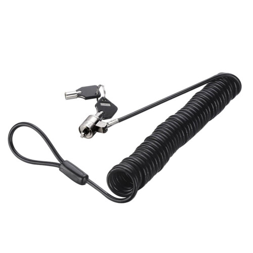 Laptop Computer Lock Anti-Theft Universal Retractable Spring Rope Steel Cable Key