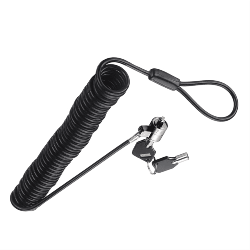 Laptop Computer Lock Anti-Theft Universal Retractable Spring Rope Steel Cable Key 2