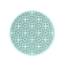 Retro Patterned Silicone Coaster Heat Insulation - Easy to Clean, Reusable, Vintage Round Soft Coaster for Home Decor