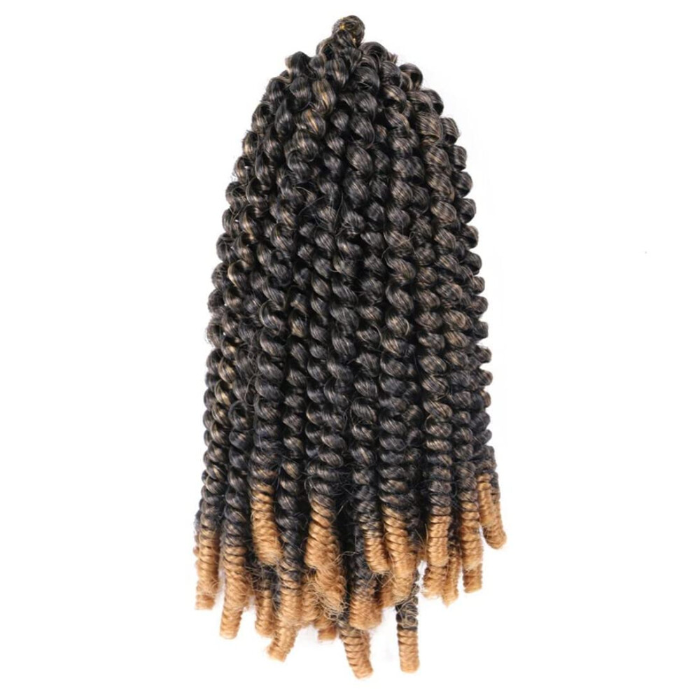 Unisex 8 Inch Crochet Braids Hair Extensions Ombre Passion Twist T27 Prelooped Natural Look 10Pcs
