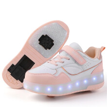Roller Skate Shoes for Boys and Girls Kids LED Light Up Fashion Sneakers Skating Shoes with Rechargeable and Detachable Wheels The Gift for Party Bir
