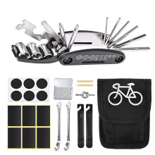 Portable Bike Tool Kit, Puncture Repair Kit Contains 16-in-1 Multi-Function Tool, Bicycle Tyre Patch Kit, Ideal for Mountain & Road Bike