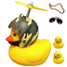 ACEDOAMARE Duck Bike Bell, Cute Rubber Yellow Duck Bicycle Accessories with LED Light Propeller Helmet Squeeze Horns for Cycling Motorcycle Car Handl