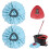 VACUSHOP2-Pack Mop Heads +1Base Compatible with O-Cedar Easywring Spin Mop, Microfiber Refills, Grey 1