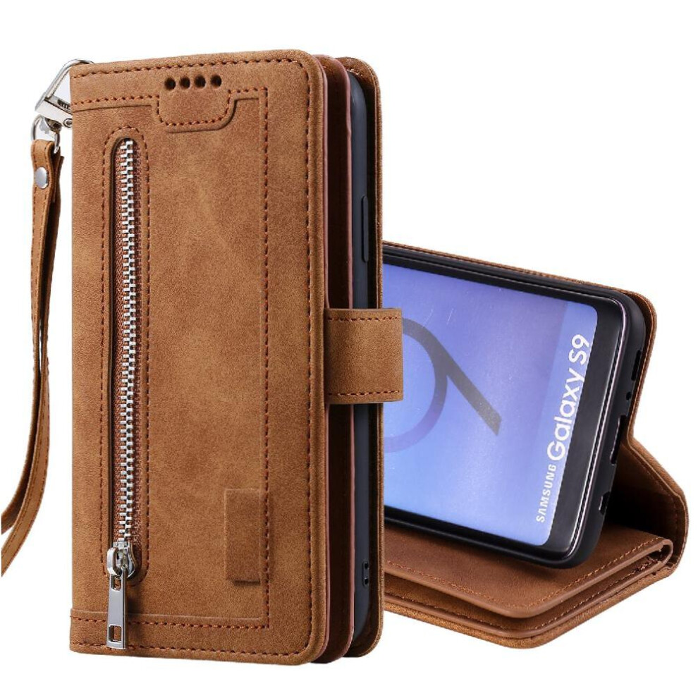 Flip Case For Compatible With Samsung Galaxy S9 9 Card Slots Kickstand Lanyard Wallet Pu Leather 9482828303388