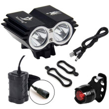 Nestling 5000Lm Bike Light Set USB Rechargeable Bicycle Lights with 4 Mode