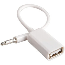 AUX naar USB 3,5 mm mannelijke AUX-audioaansluiting naar USB 2,0 vrouwelijke converterkabel (Let op: werkt alleen voor