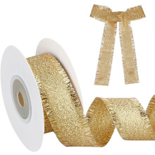 10 Yards Polyesterbänder mit Fransenrand, Bekleidungsaccessoires, Gold, 7/8 Zoll (22 mm)