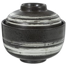 Keramische ramenkom van 200 ml met deksel - Serveerschaal in Japanse stijl