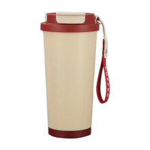 Tahtuvzn Küchen-Deko-Sonderangebot! Trinkbecher aus Edelstahl 304 mit Strohhalm und Trageschlaufe, praktischer Vakuumbecher für Kaffee,