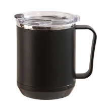 Sommerangebot! Zeceouar Tragbarer doppelwandiger Edelstahl-Kaffeebecher, isoliert, induktionserwärmbar, mit Deckel und Griff – geeignet für