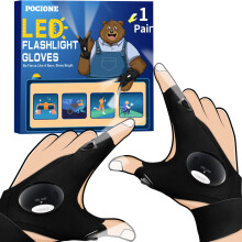LED Flashlight Gloves Gifts for Men - Gloves with Lights Mens Gifts for Birthday Christmas Unique Stocking Stuffers Cool Gadgets Tools Camping Fishin