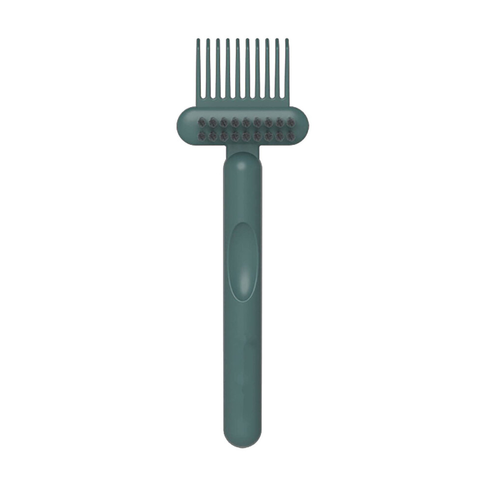 Green 2In1 Hair Brush Cleaner And Comb Cleaning Tool With Nylon Bristles For Quick Hair Removal,