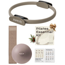 kure.fit Home Pilates Essentials Kit for Women | Pilates Ring, Mini Ball, Booty Band Set | Pilates Equipment Starter Set in Gift Box | Workout Guide
