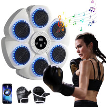 Music Boxing Machine - 2024 New Smart Bluetooth Wall-Mounted Version with Boxing Gloves. 9 Speed Modes and Counting Mode. Fun-Filled and Safe Exercis