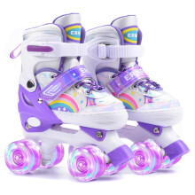 ERNAN Roller skates kids Roller boots,8 Light up Wheels and 4 Sizes Adjustable.Rollerskates for Kids Beginners, Suitable for Indoor Outdoor (Purple,