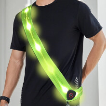 WUBAYI Running Lights for Runners Reflective Belt for Walkers at Night, LED Safety Shoulder Strap, USB Rechargeable Light Up Running Belt for Men Wom