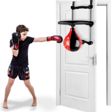 Kingsport Door-Hanging Boxing Set for Kids - Real Action Punch Ball with Music and Digital Timer, Easy to Install Over-Door Punching Bag Toy - Fitnes