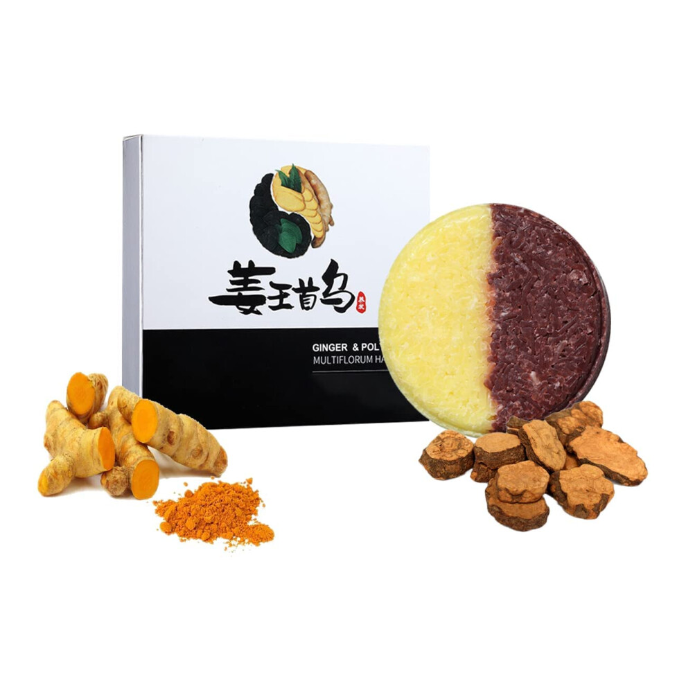 Gray Solid Shampoo Bar With Organic Ginger And Polygonum For Hair Growth And Darkening, Hair Care