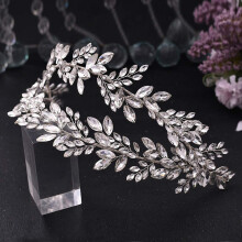 Bridal Crown Crystal Forehead Tiara with Rhinestone Headpiece for Wedding Hairstyles H304
