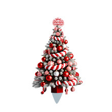 2nd Birthday Toppers, Travel Party Decorations, Compatible with Graduation Cake & Cupcakes, Christmas Candy Tree Design with Ground Stake