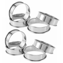 Double Rolled Tart Rings, English Muffin Rings Professional Crumpet Rings Set of 8