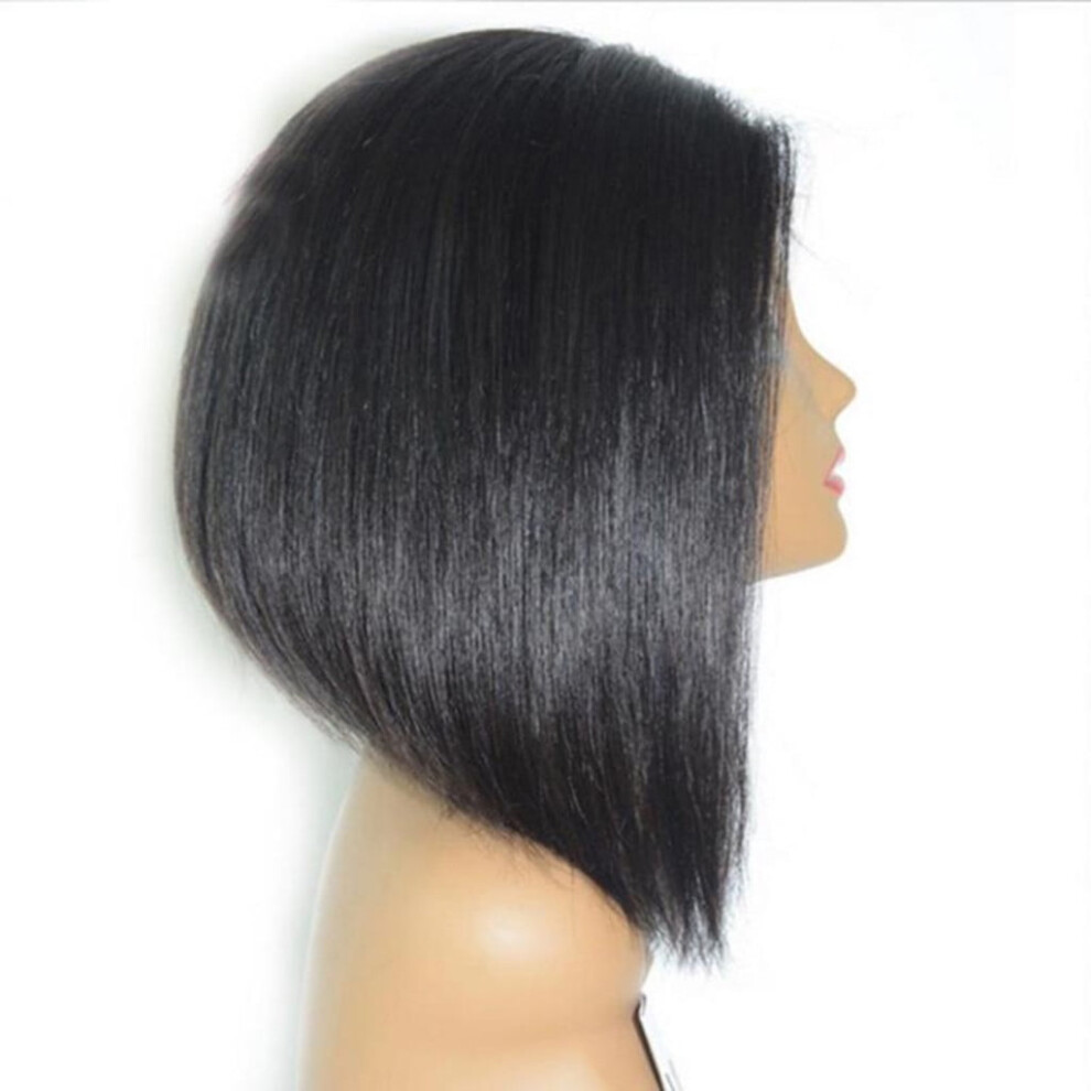 Fashion Women Brazilian Short Straight Bobo Wig Front Hair Side-parted Wigs