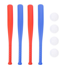 LOVEVER 4 Sets Plastic Baseball Bat Kit with Baseball Toy for Kids Children Outdoor Sports Red Yellow Blue Green Each Set
